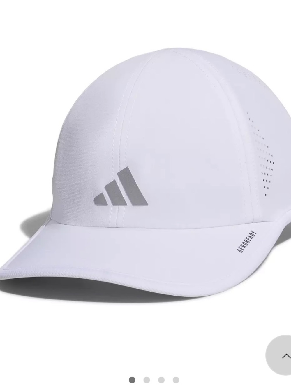 New adidas White Performance Superlite 3 Hat with Front reflective Logo